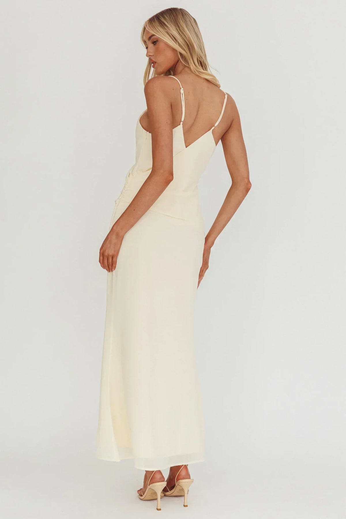 Lexxi Crossover Gathered Waist Maxi Dress Butter