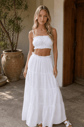 Casual Tube Top Maxi Skirt Set