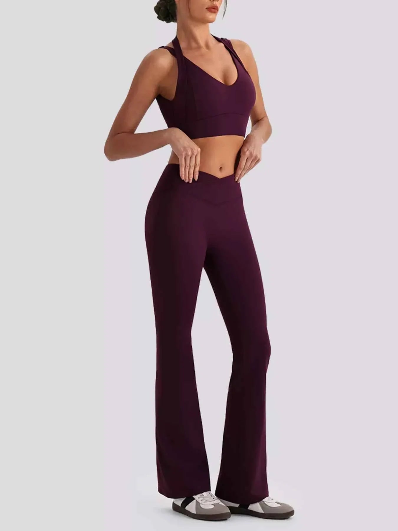 Seamless Criss-Cross V-Neck Tank and Leggings Active Set