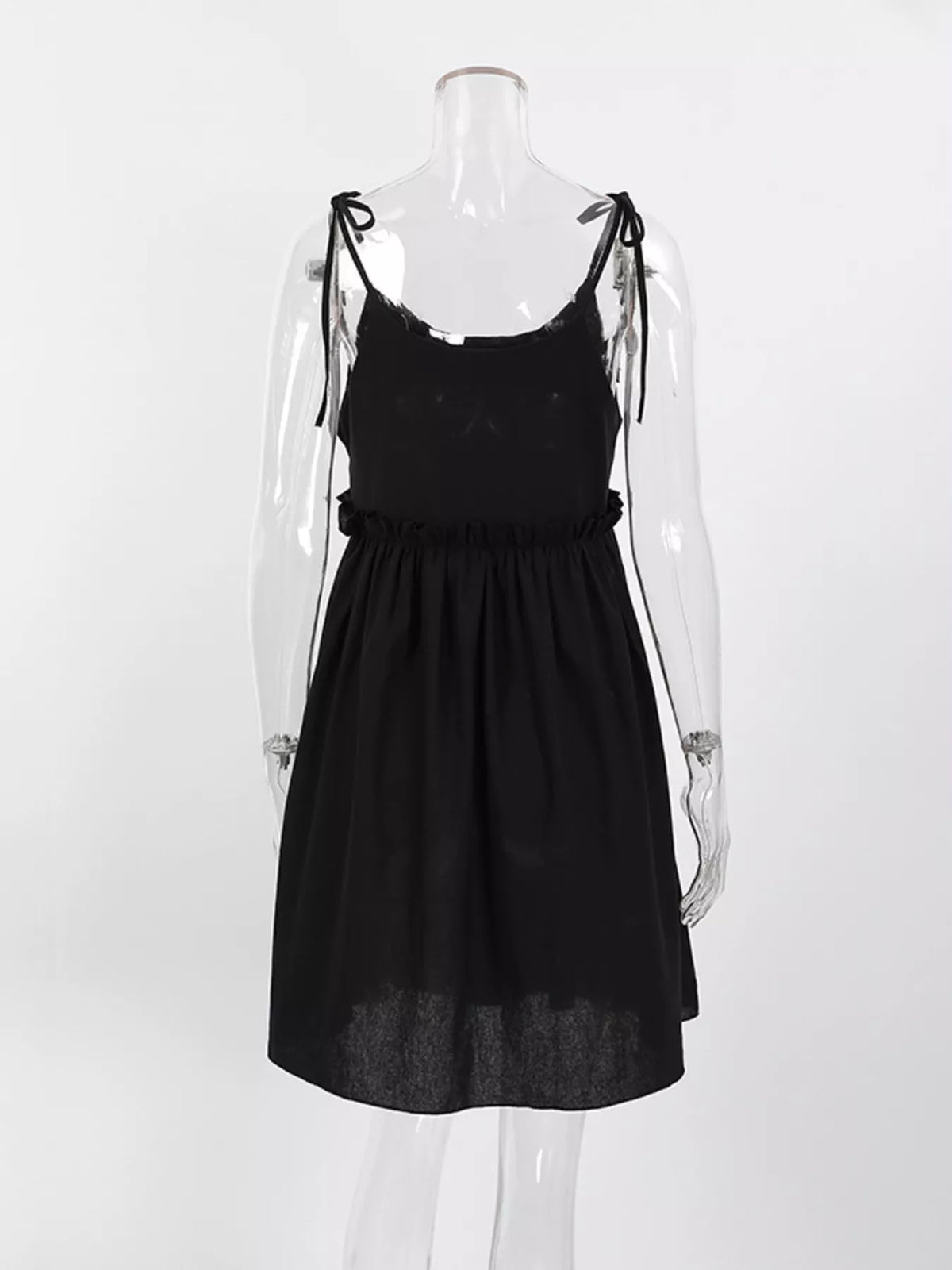 Frill Tie Shoulder Mini Dress