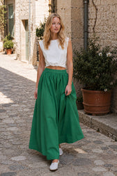 Cotton A-Line Skirt With Pockets