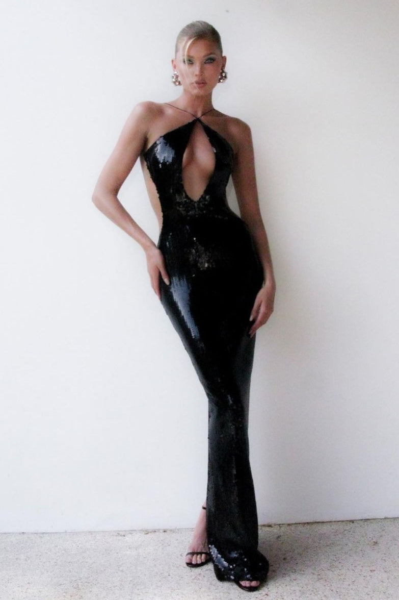 Cut Out Evening Gown Maxi Dress - View 6