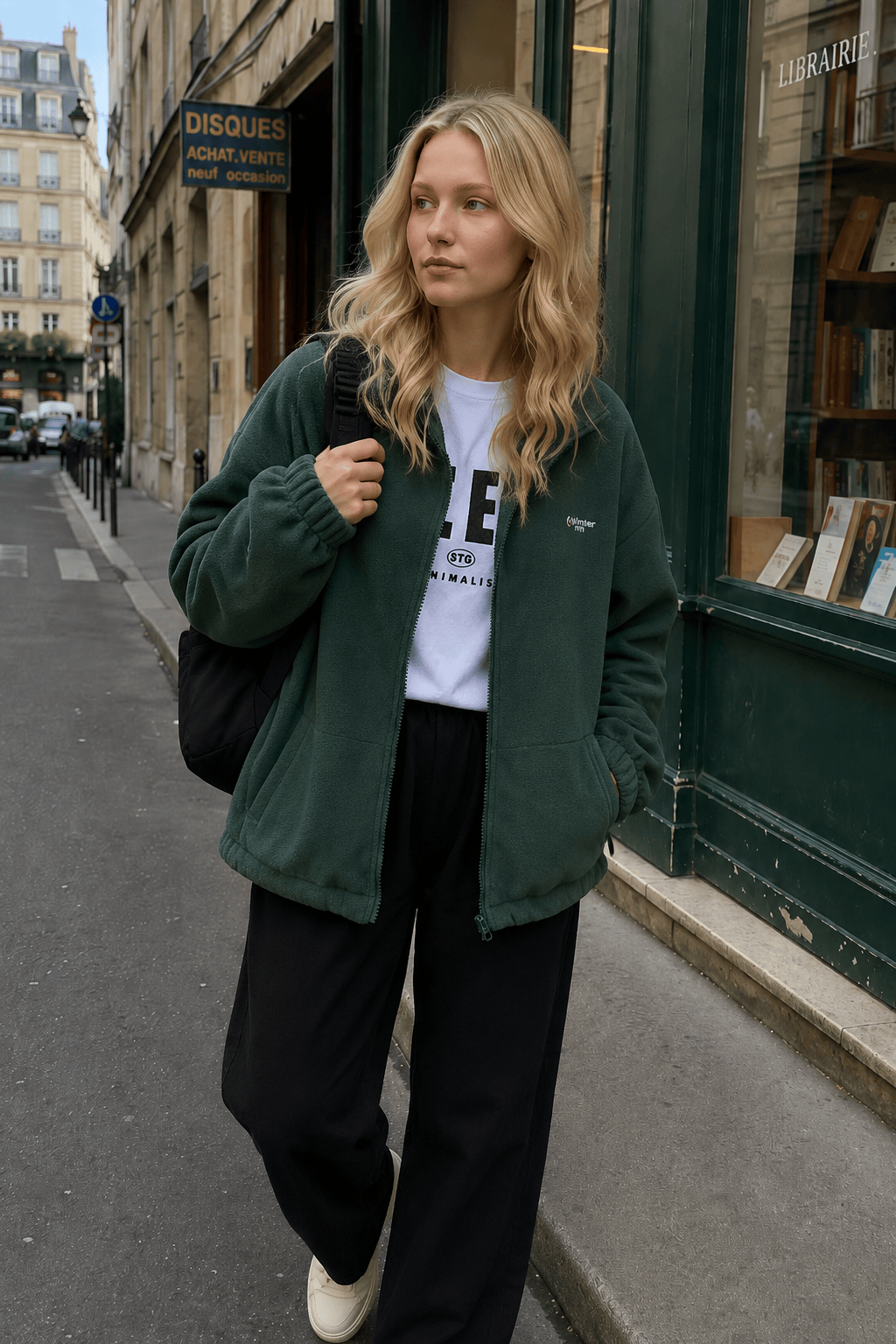 Letter Print Zip-up Jacket