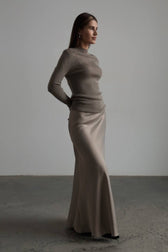Satin High Waist Mermaid Maxi Skirt