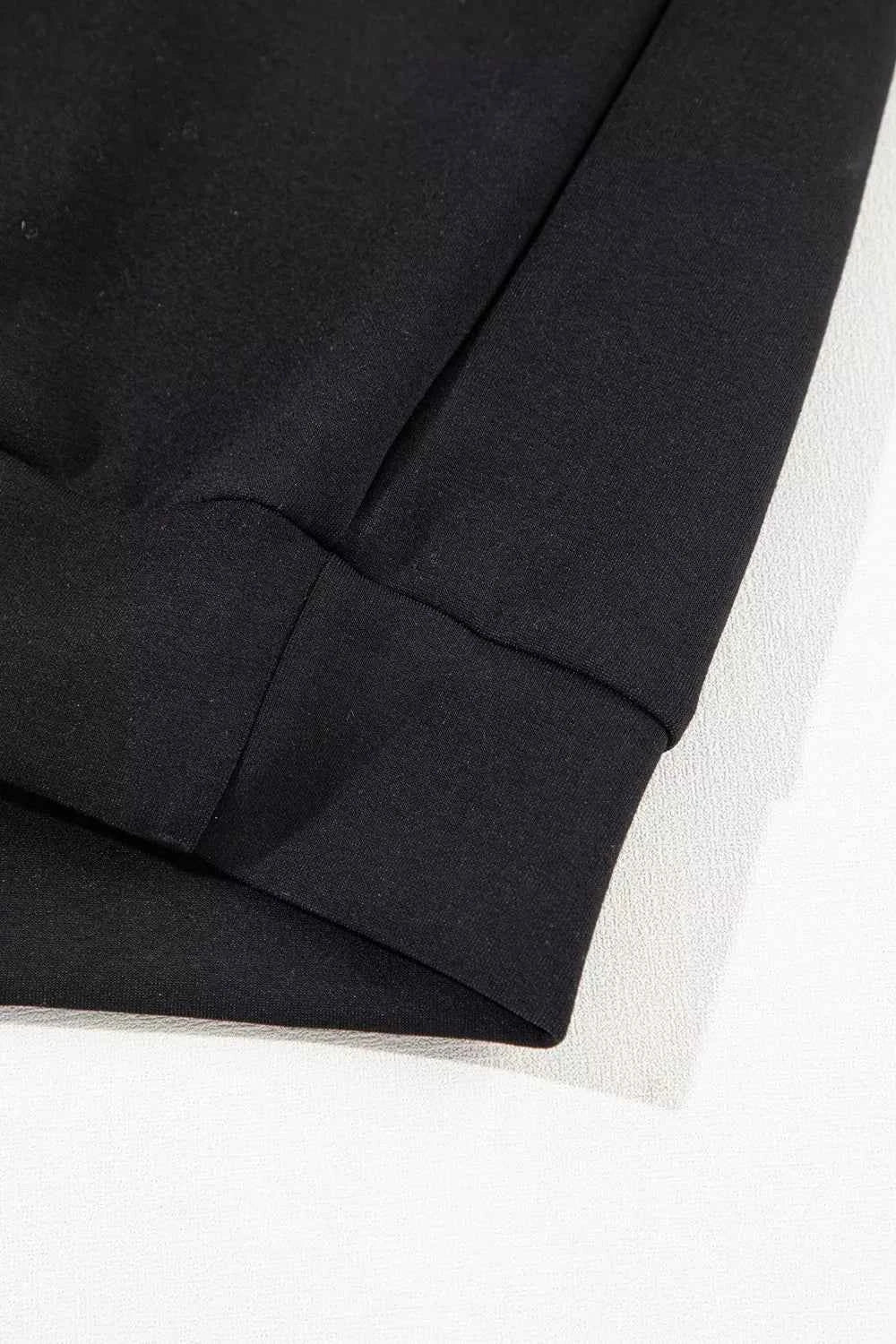 Solid Zip Sailor Collar Pullover Athleisure Sweatpants 2pcs Set