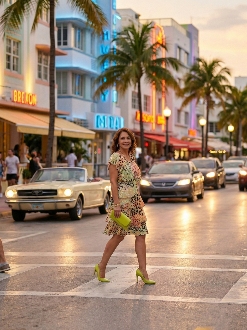 Abstract Spot Print Flutter Sleeve Tiered Knee Length Dress