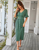 A-Line Dress - Solid Color M / Black