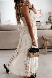 Come To Me Lace Tassel High-Low Maxi Dress - 2 Colors - View 4