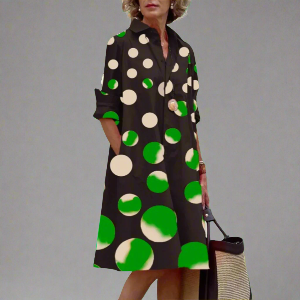 Nika - Women’s Lightweight Floral Print Midi Dress Black