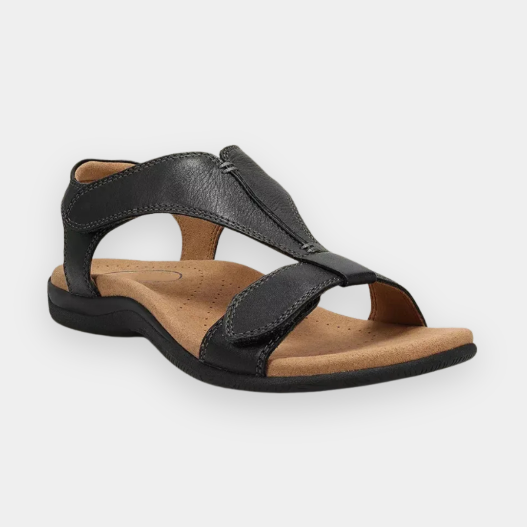 Open Toe T-Strap Cut Out Flat Sandals