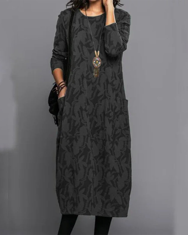 Deva Printed Long Sleeve Dress for Women Modern Trendy Look