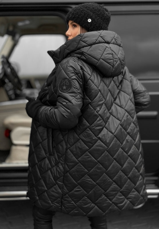 Quilted Hooded Longline Puffer Coat
