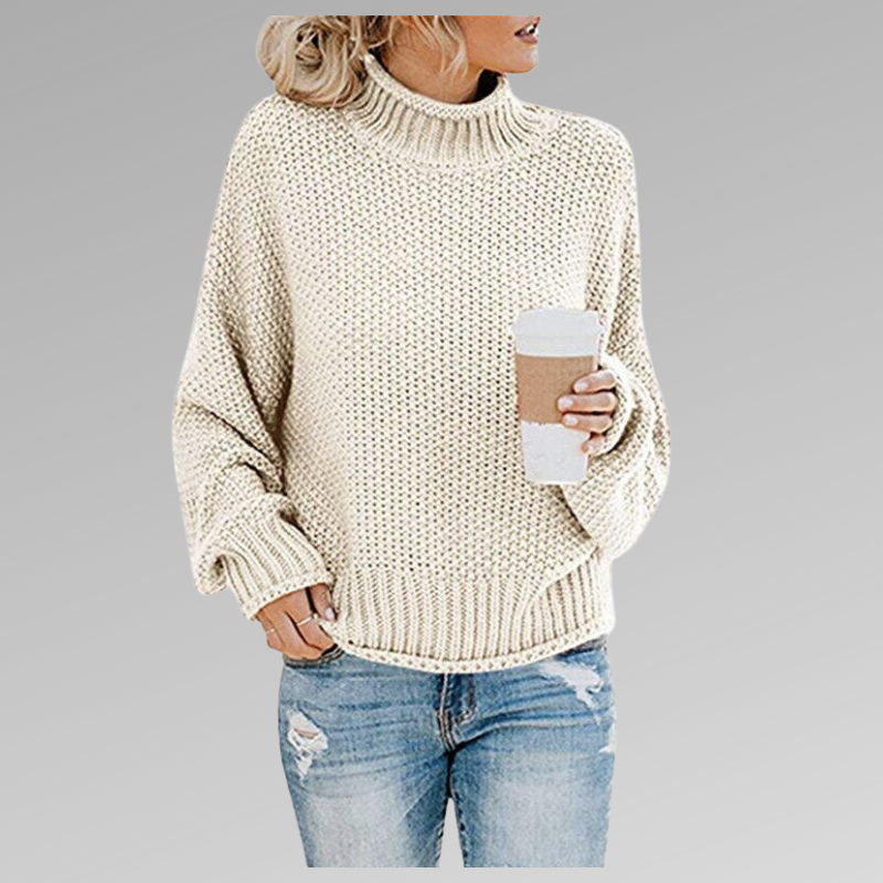 Turtleneck Long Sleeve Chunky Knit Oversized Sweater