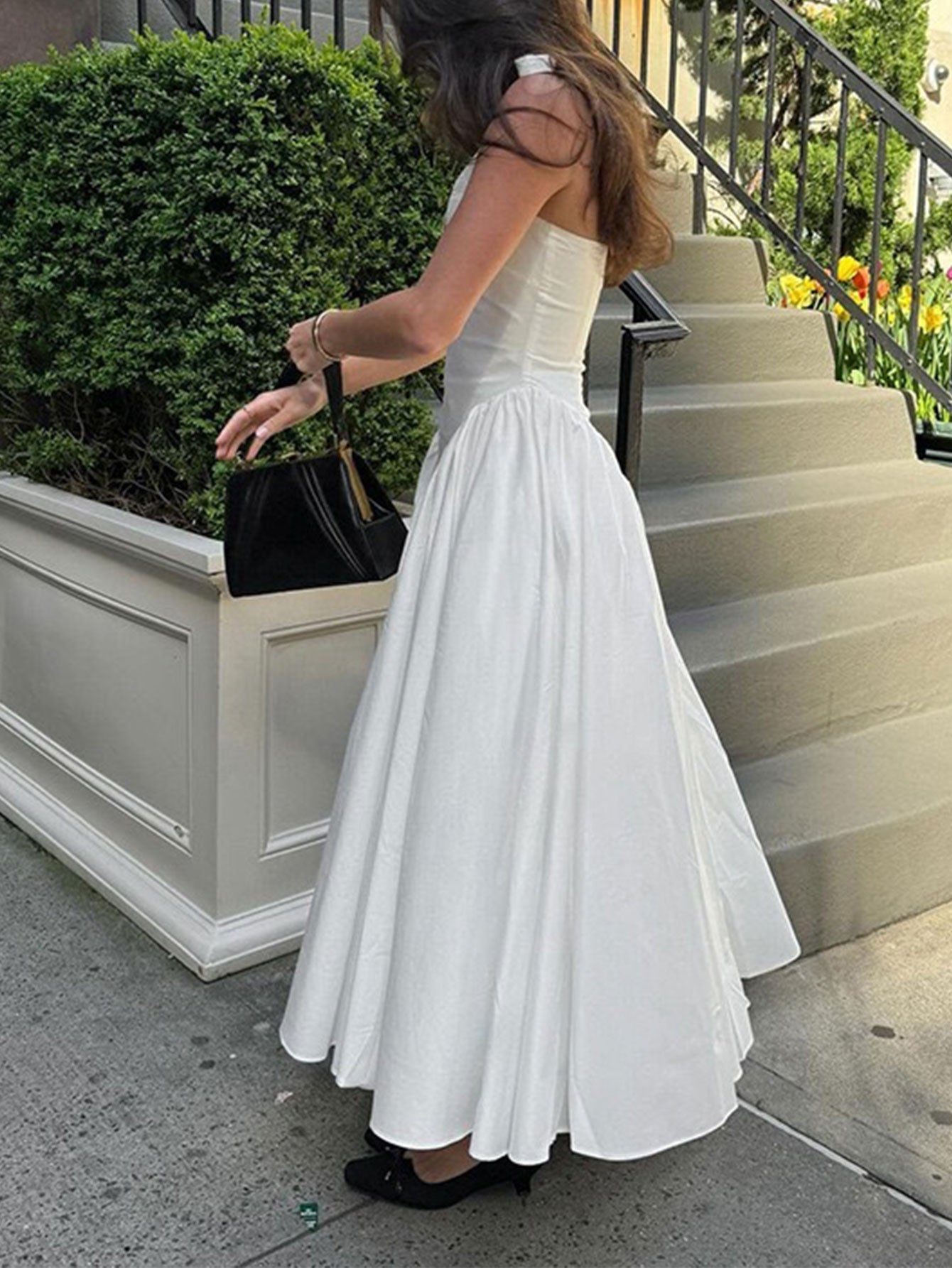 Exclusive Naomi Midi Dress with Deep V Neck Statement Occasion Edit