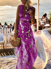 Women Deep V-Neck Maxi Party Dress - View 6
