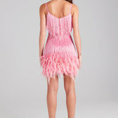 Sequin Fringe Feather V-Neck Mini Dress 9