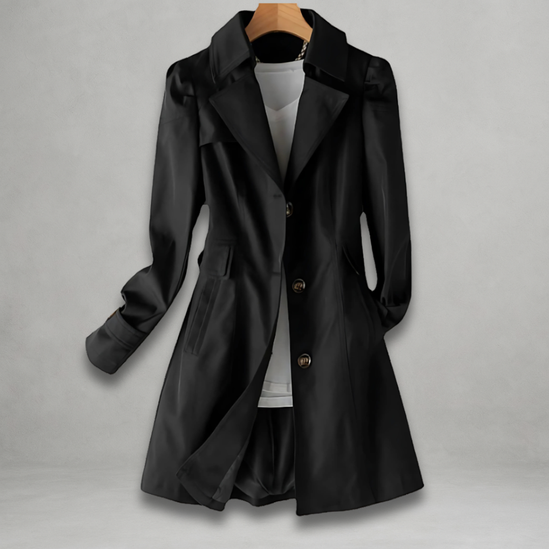 Notch Lapel Single Breasted Short Trench Coat