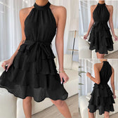 Sleeveless Ruffled Dress M / Red Party Dresses-L