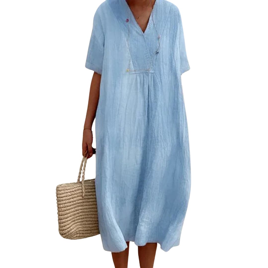 Cara | Relaxed Fit Midi Dress Blue
