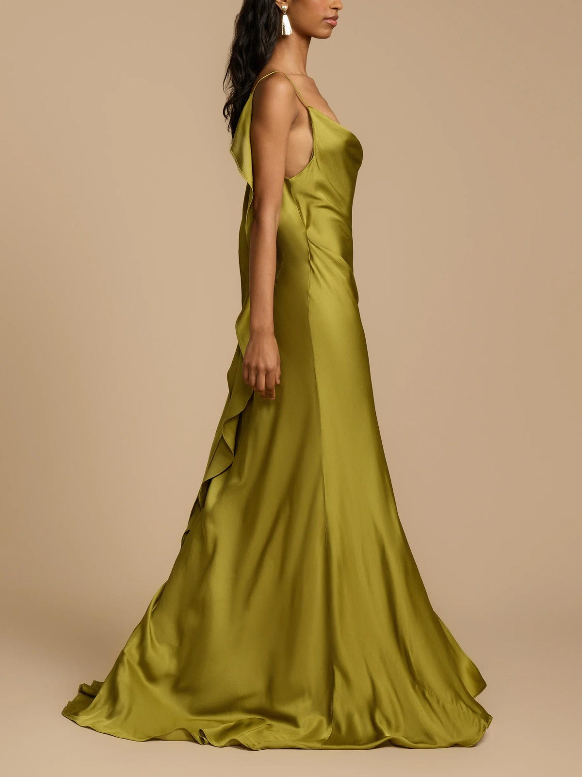 Sexy Elegant Satin Side High Slit Maxi Dress - View 9