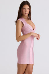 Deep V-Neck Cap Sleeve Bandage Bodycon Mini Dress 6