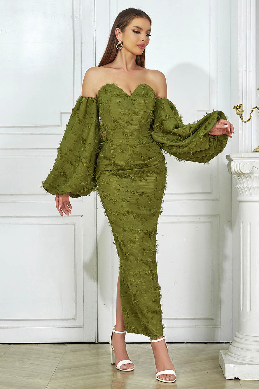 Lucía Minimalist Knitted Maxi Dress with Low Back Elevated Occasion Wear