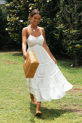 Making Moves White Lace Sleeveless Maxi Dress - View 3