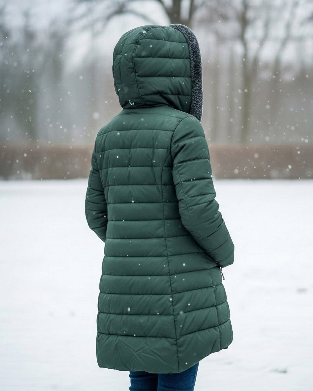 Hooded Faux Fur Lined Quilted Longline Puffer Coat