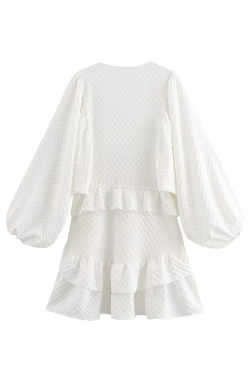 It's Another Day Crochet Lace Long Sleeve Mini Dress - View 5