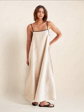 Classic Style Stylish Contrasting Suspender Dress White / S Dresses