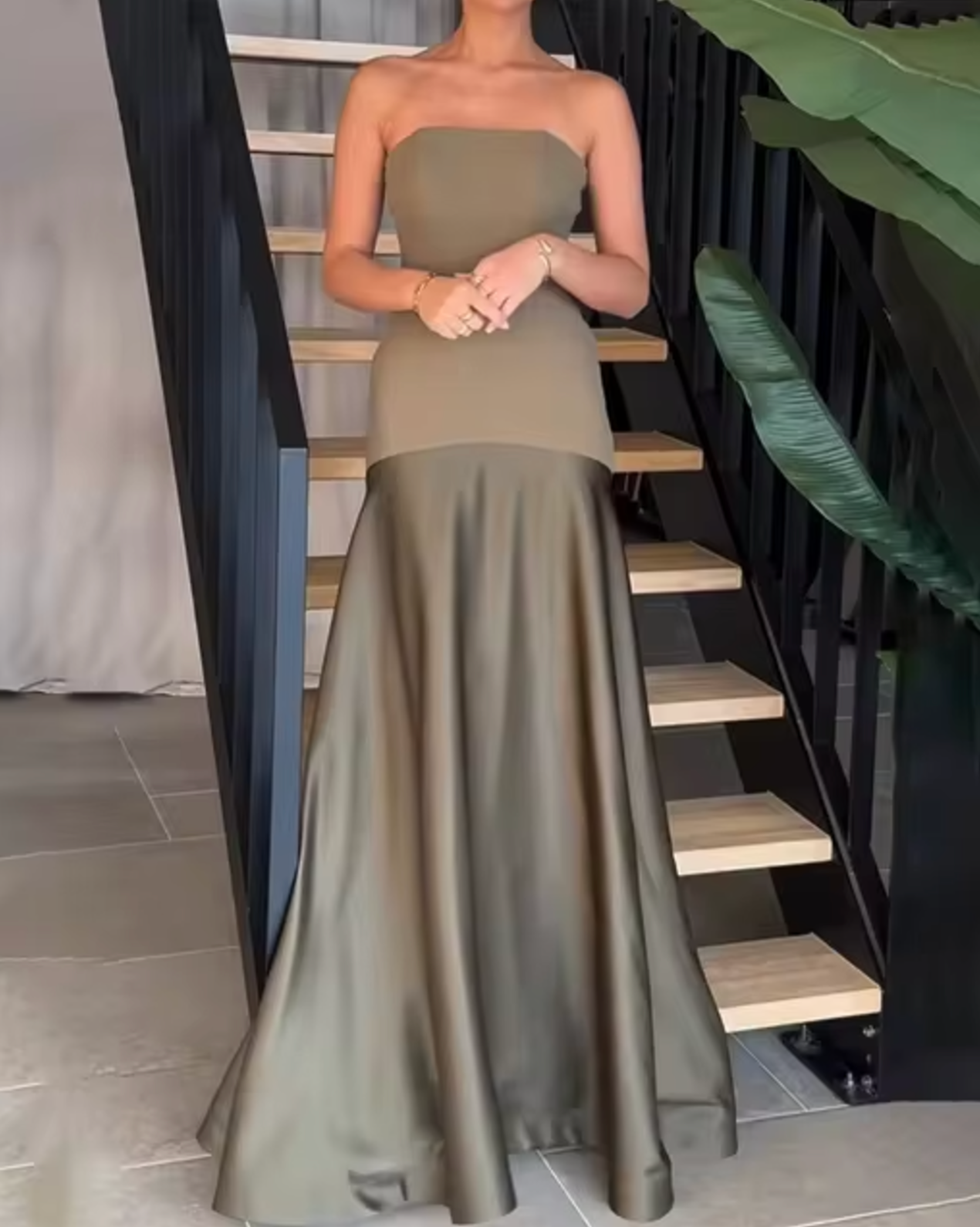 Nicoletta Luxe Strapless Long Dress Designer Edit