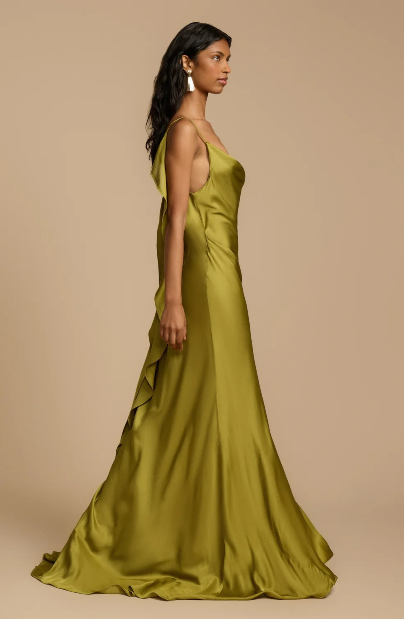 Satin Cowl Neck High Split Slip Maxi Dress 5