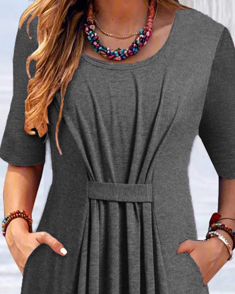 Round neck half sleeve dress