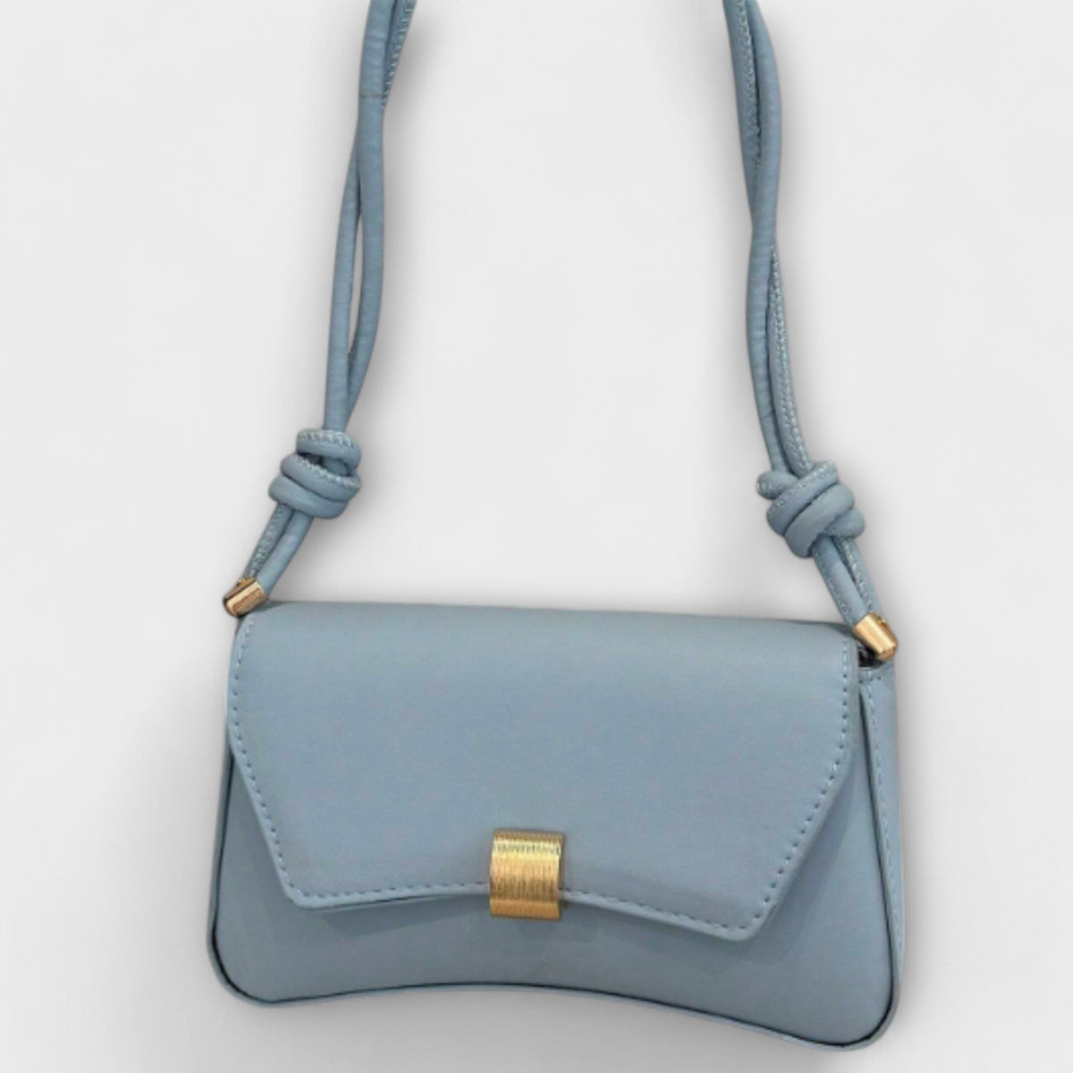 Knotted Strap Flap Shoulder Bag