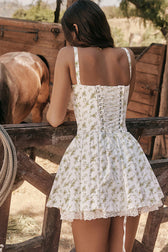 Love In Your Eyes Lace Print Skater Mini Dress - 9 Colors 19
