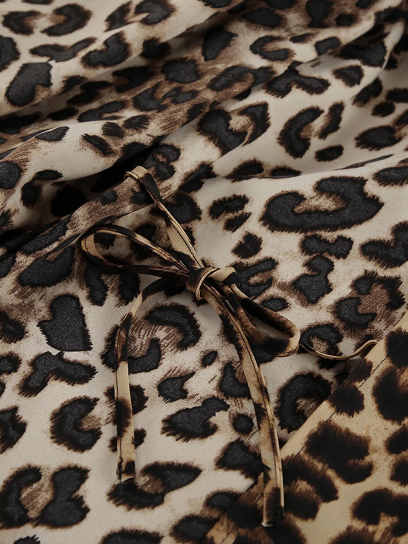 Leopard Cardigan and Wide Leg Pants Lounge Set