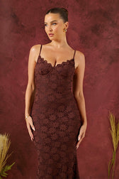 Lace Cami Backless Bodycon Maxi Lace Dress