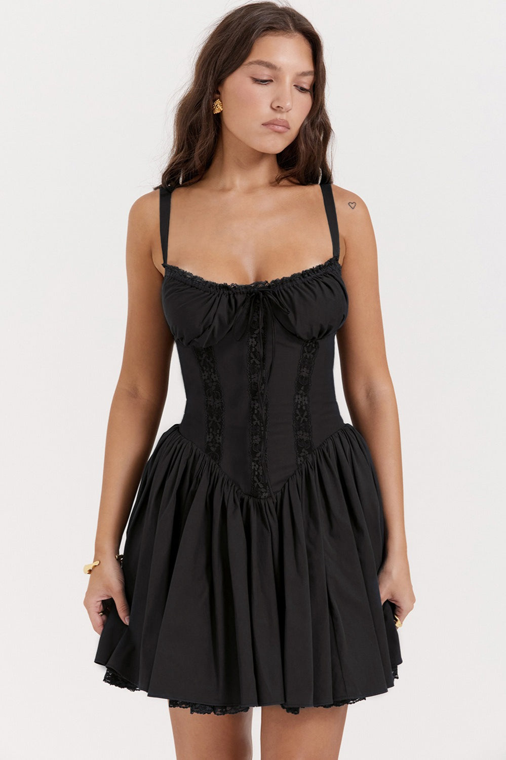 Allure Lace Trim Solid Slip Dress 15