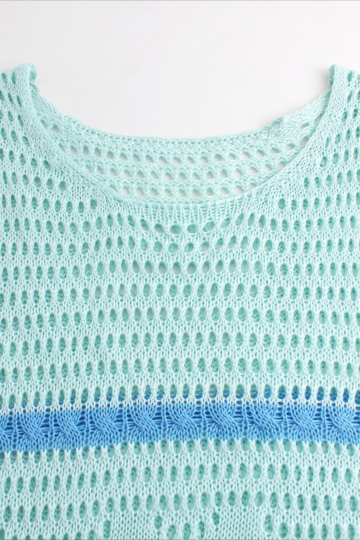 Hollow Knit Contrast Tank Sweater Dress