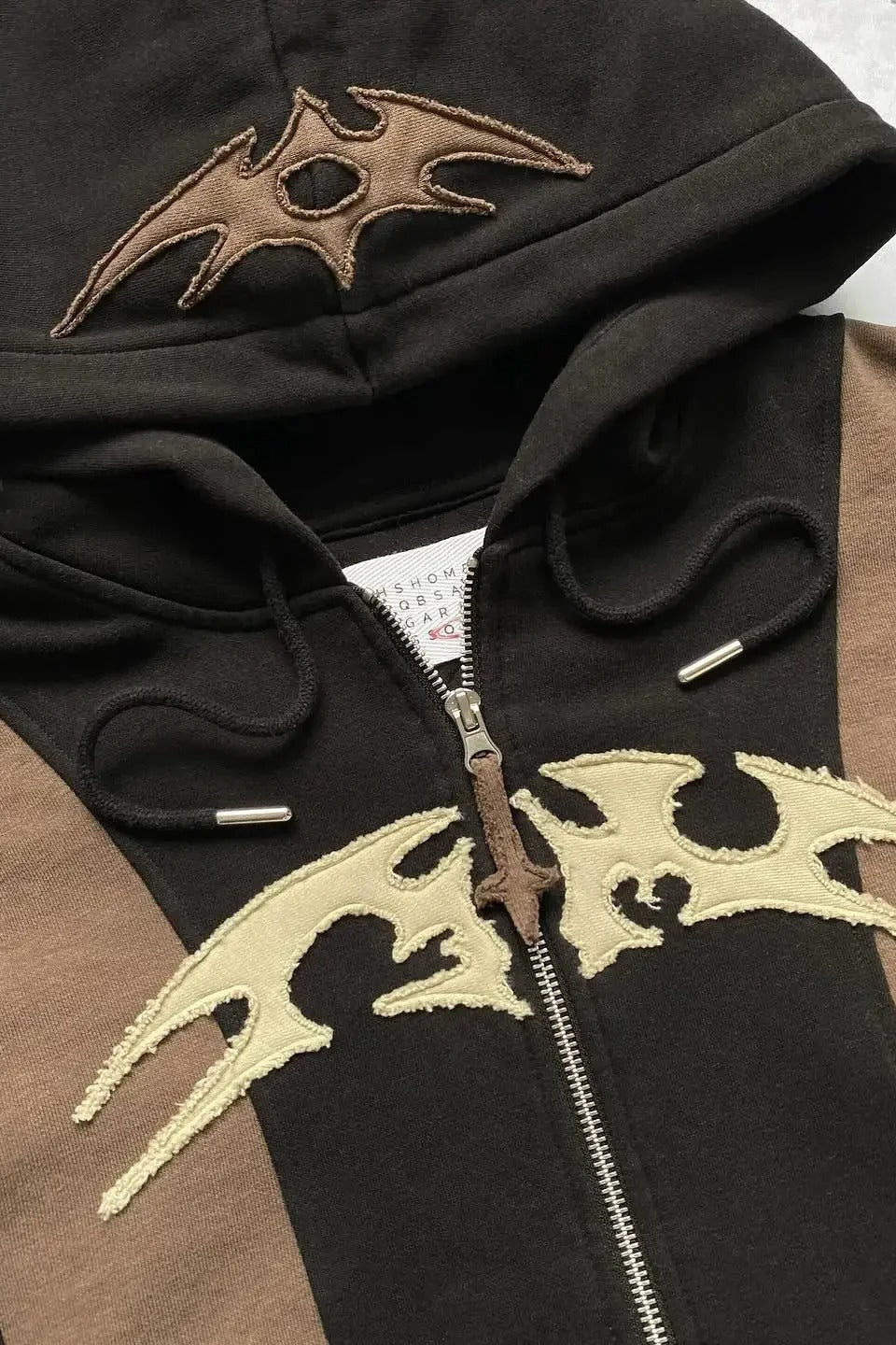 Embroidered Geometric Gothic Hoodie