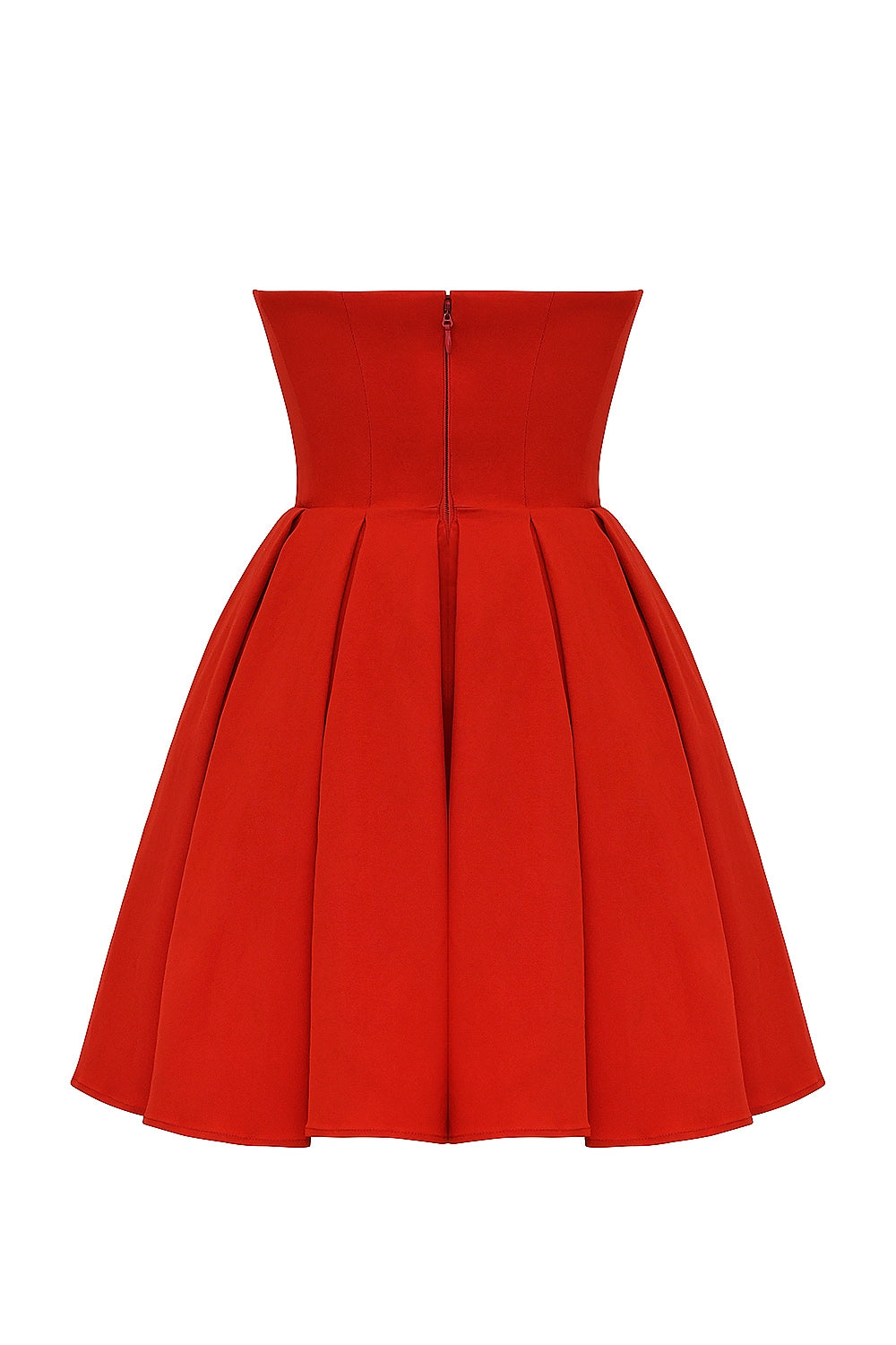 Strapless Corset Bodice Pleated Skater Mini Dress 17