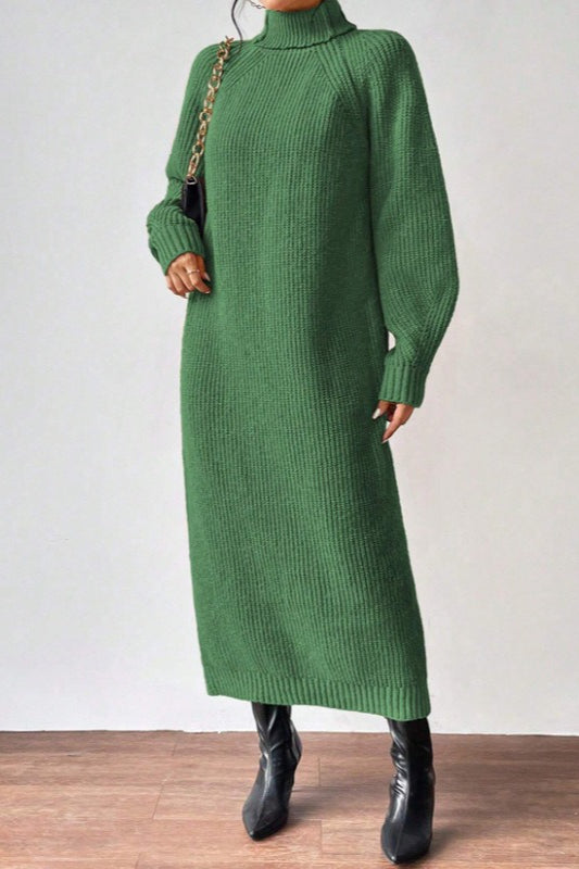 Turtleneck Pullover Sweater Dress