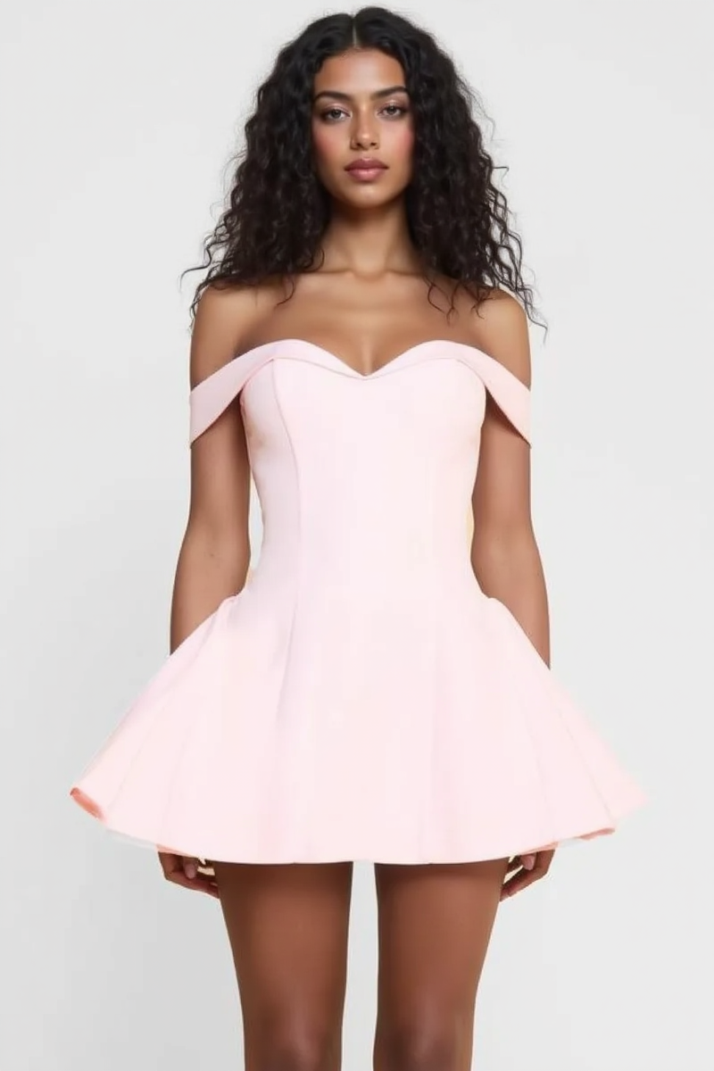 Strapless Off Shoulder Ruched Mini Party Dress 4