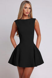 Solid Sleeveless Backless Bodycon Cocktail Dress 10