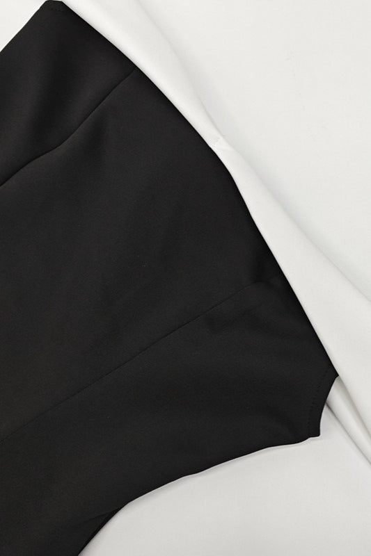 Contrast Bustier Ruffle Cocktail Dress - View 8