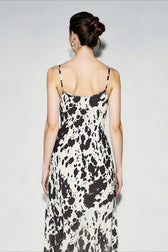 Vintage Floral High-Waist Slip Dress