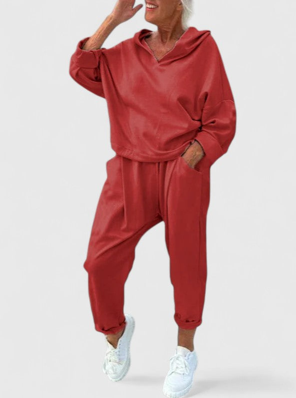 Hooded Sweatshirt and Jogger Pants Two Piece Set