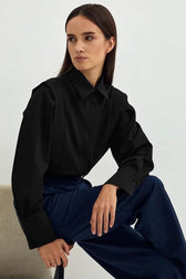 Office Chic Square Shoulder Blouse