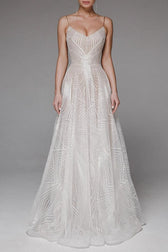 Retro Maxi Embroidered Slip Wedding Dress