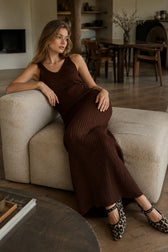 V Neck Flowy Midi Slip Dress